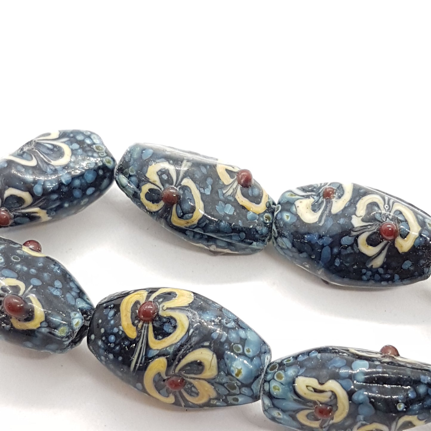 Faceted Handmade Lampwork Glass Bead