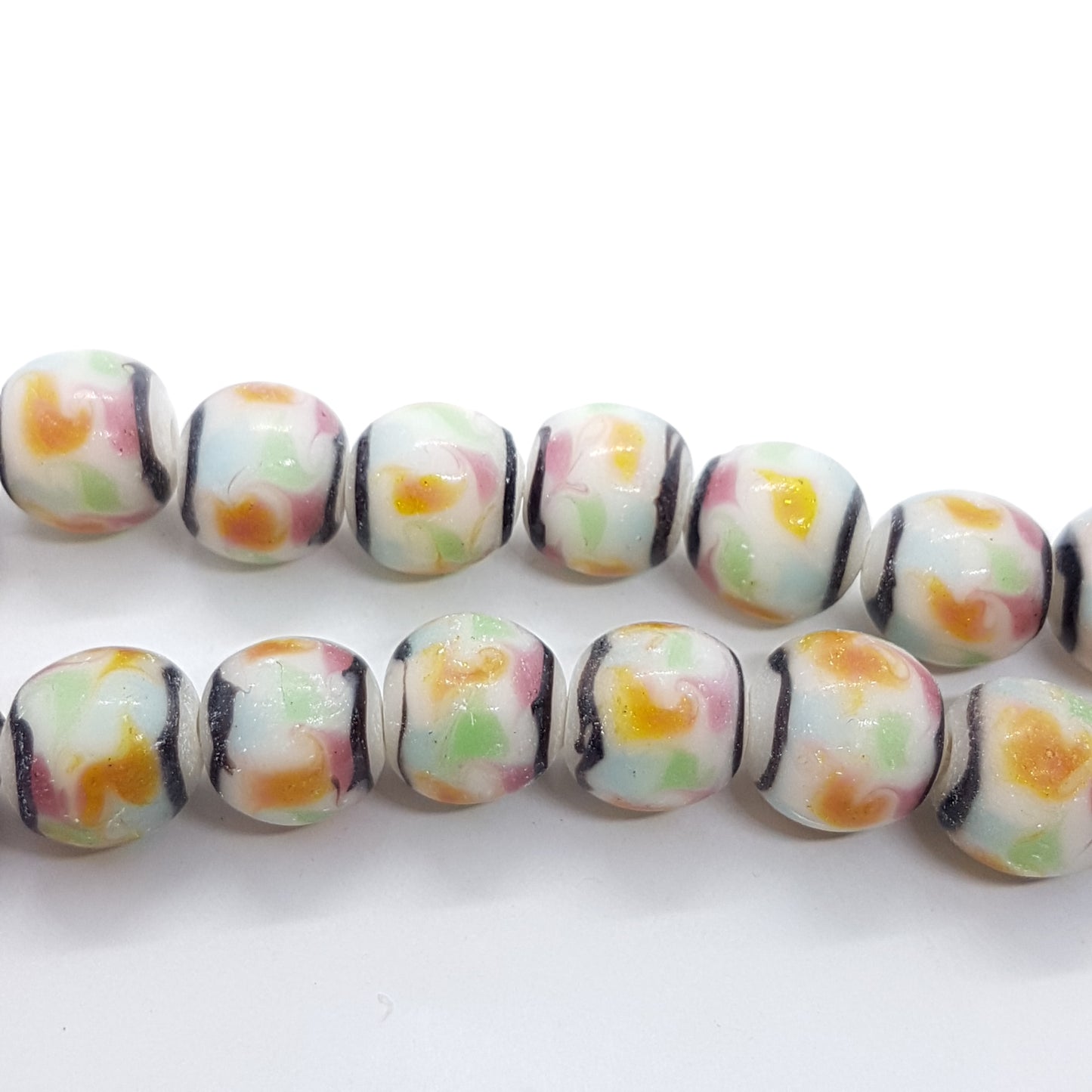 Colourful Round Lampwork Glass Bead