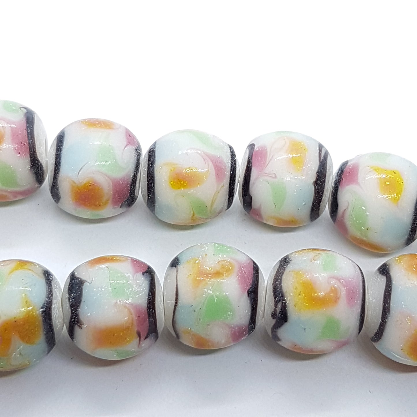 Colourful Round Lampwork Glass Bead