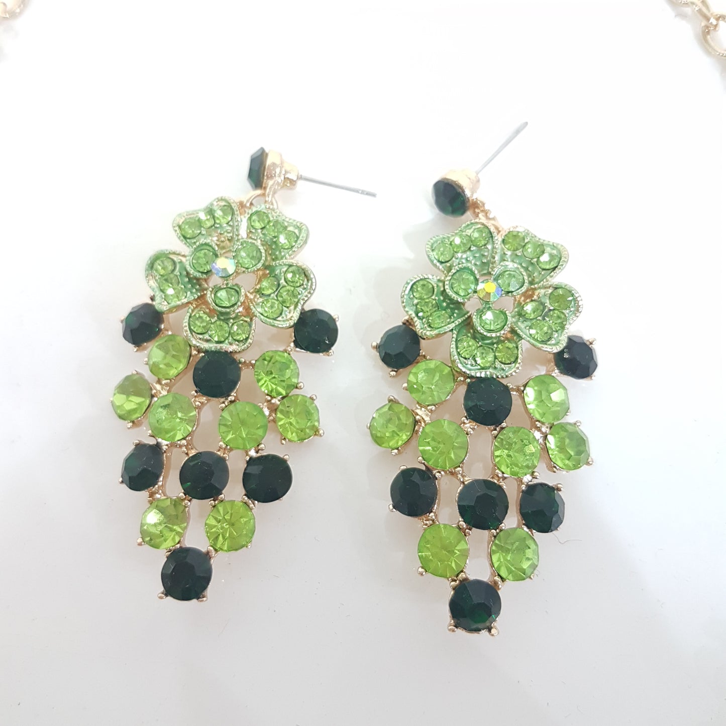 Green Rhinestone Necklace Set