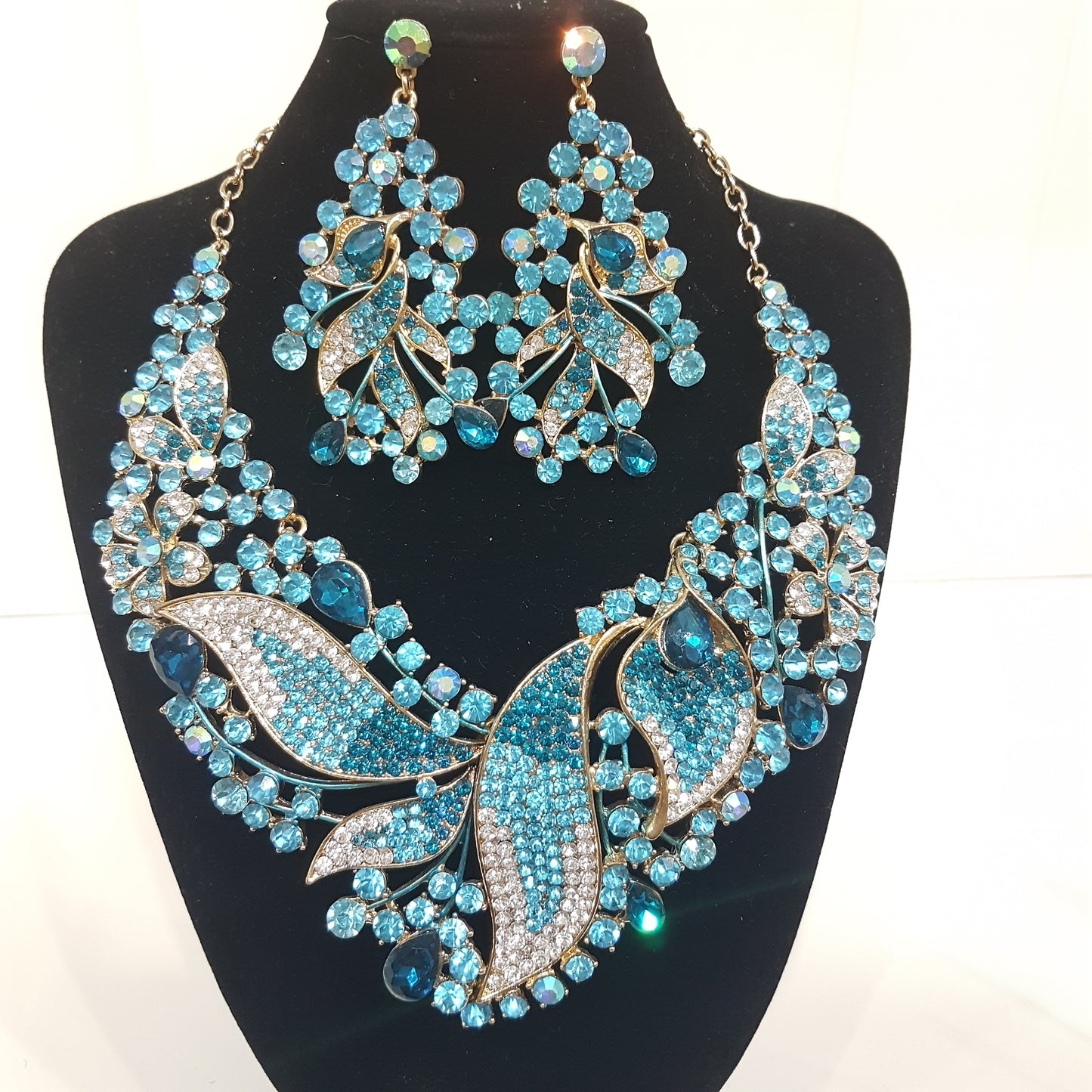 Blue Rhinestone Jewellery Set
