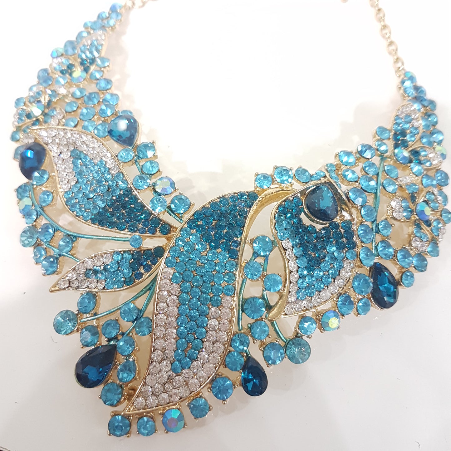 Blue Rhinestone Jewellery Set