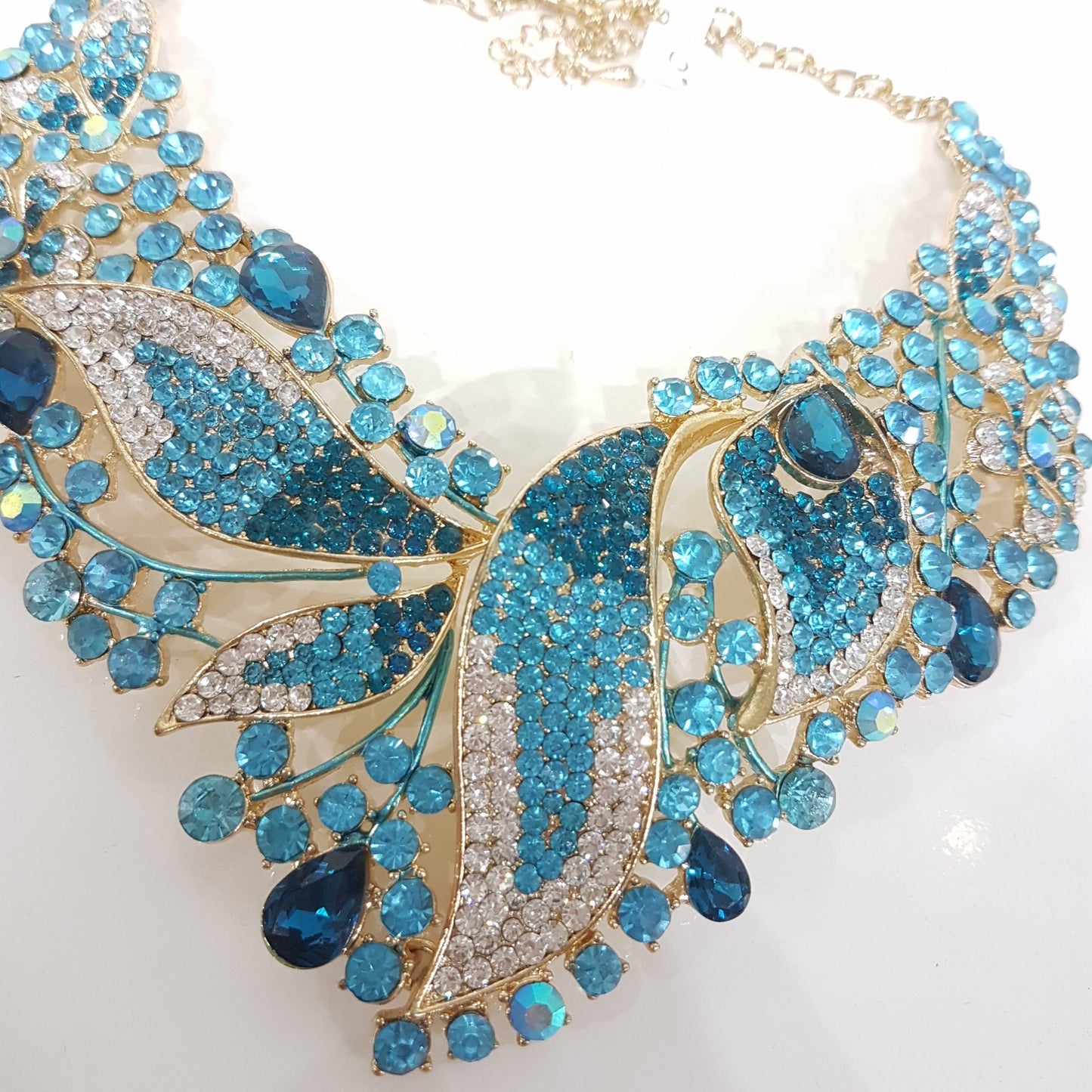Blue Rhinestone Jewellery Set