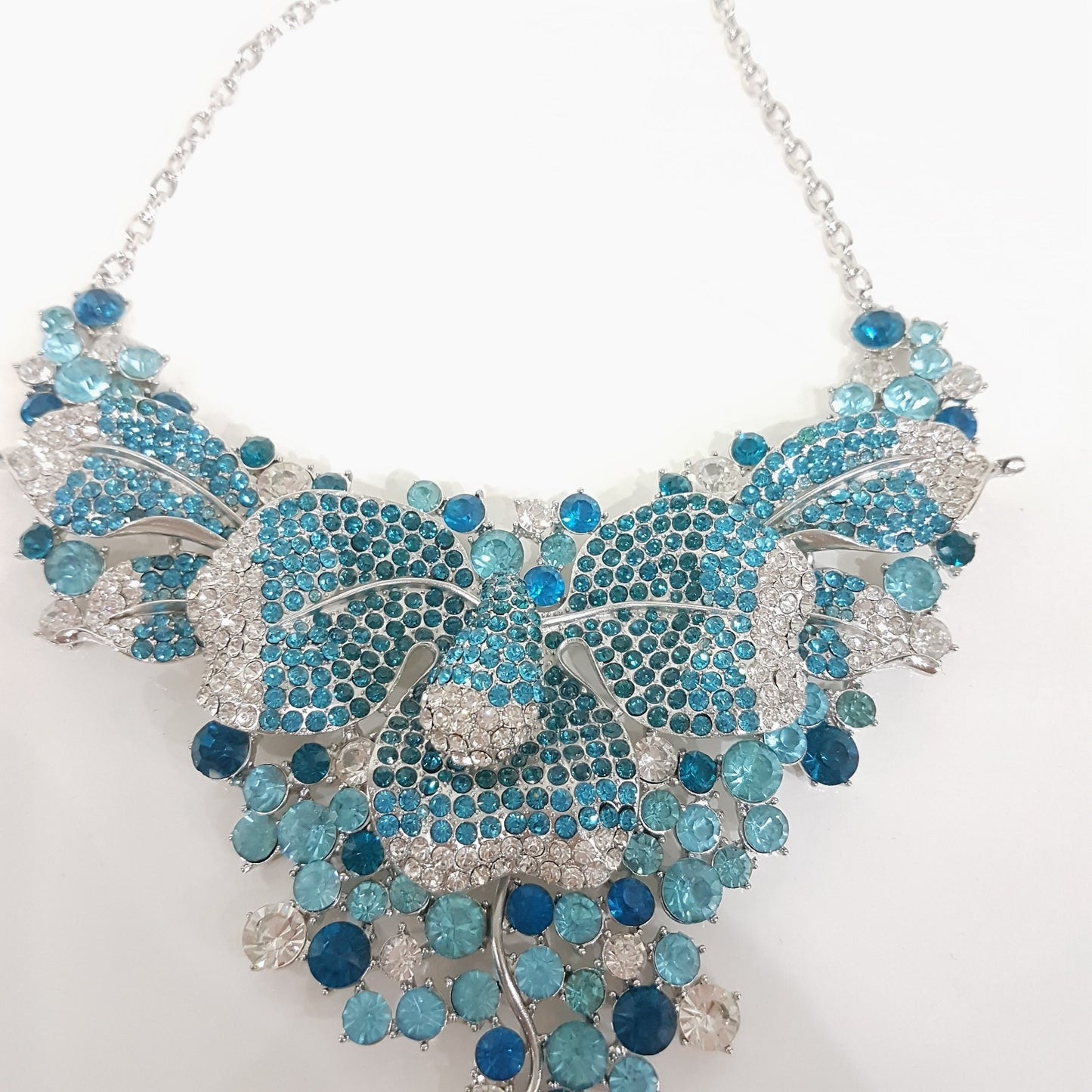 Blue Rhinestone Statement Jewellery Set