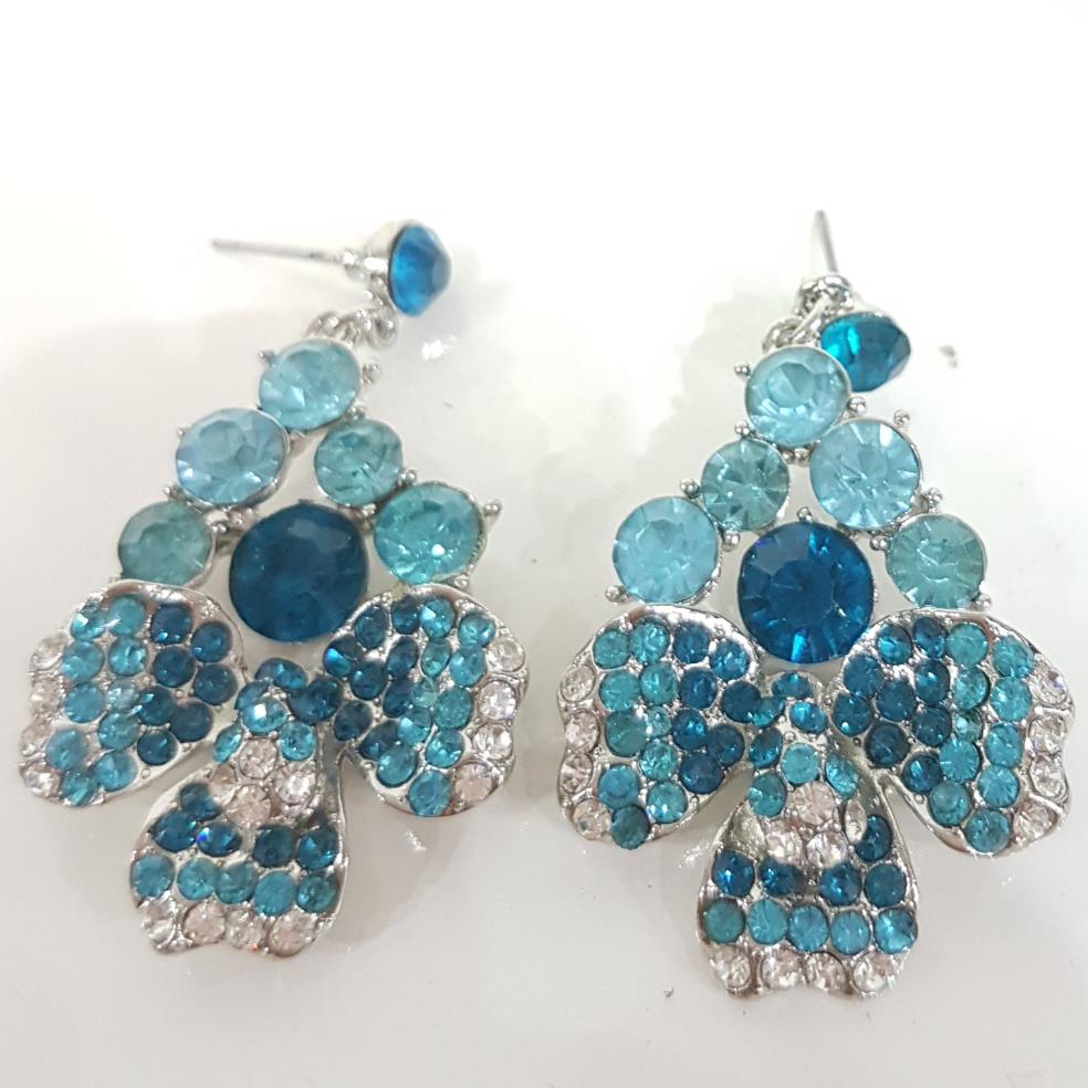 Blue Rhinestone Statement Jewellery Set