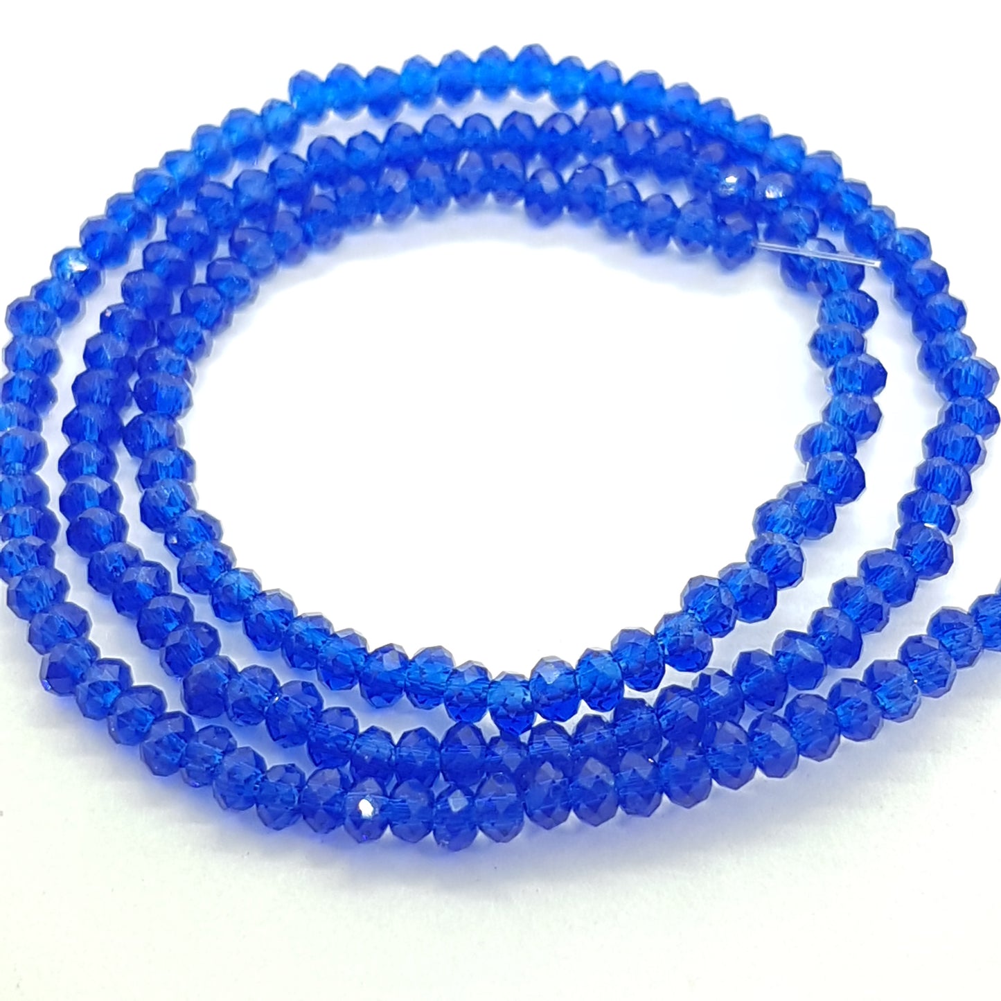 Tiny Dark Blue Crystal Rondelle Beads