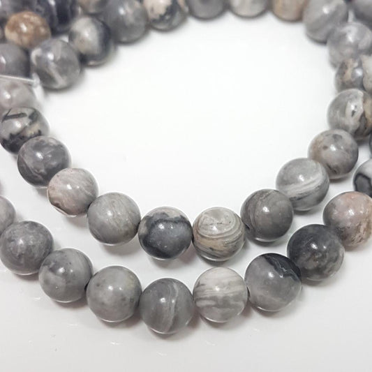 6mm Map Jasper Gemstone Beads