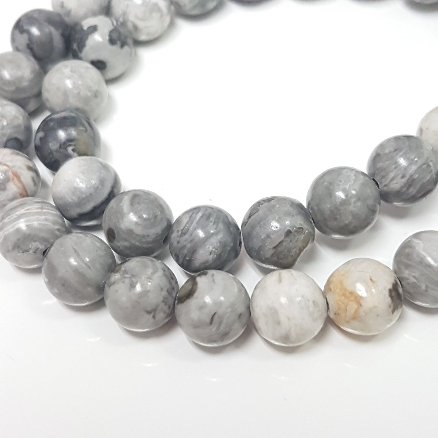 6mm Map Jasper Gemstone Beads