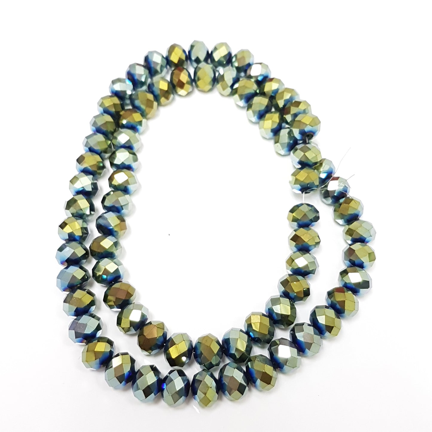 Large Metallic Crystal Rondelle Beads