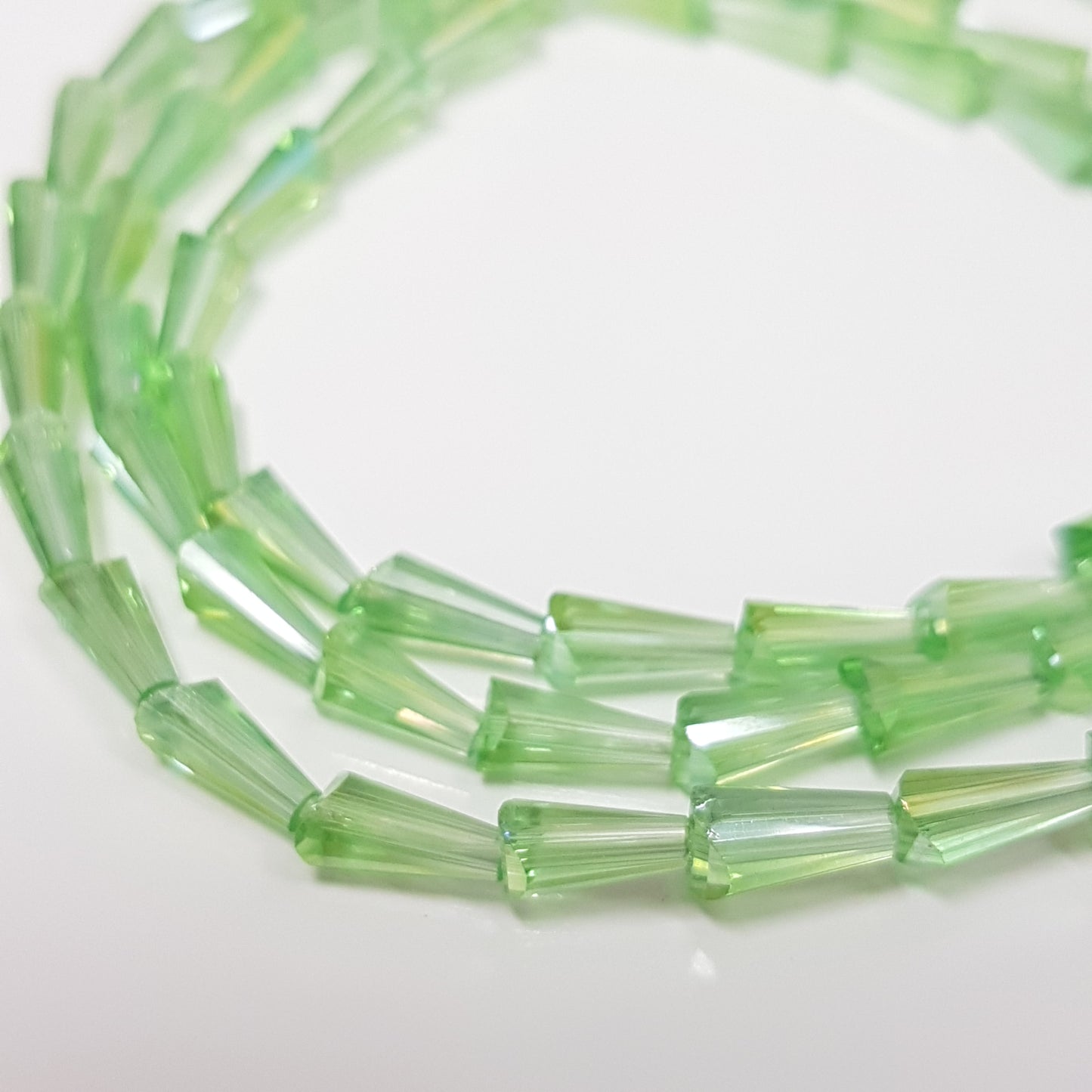 Green AB Crystal Glass Drop Beads