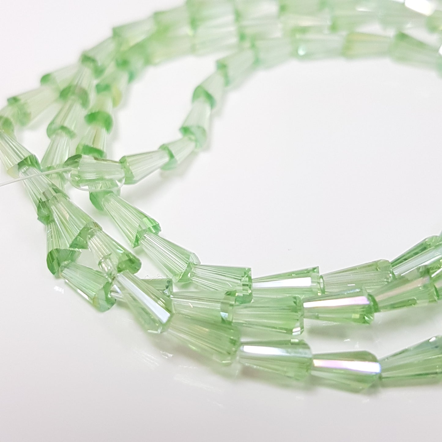 Green Crystal Glass Drop Beads