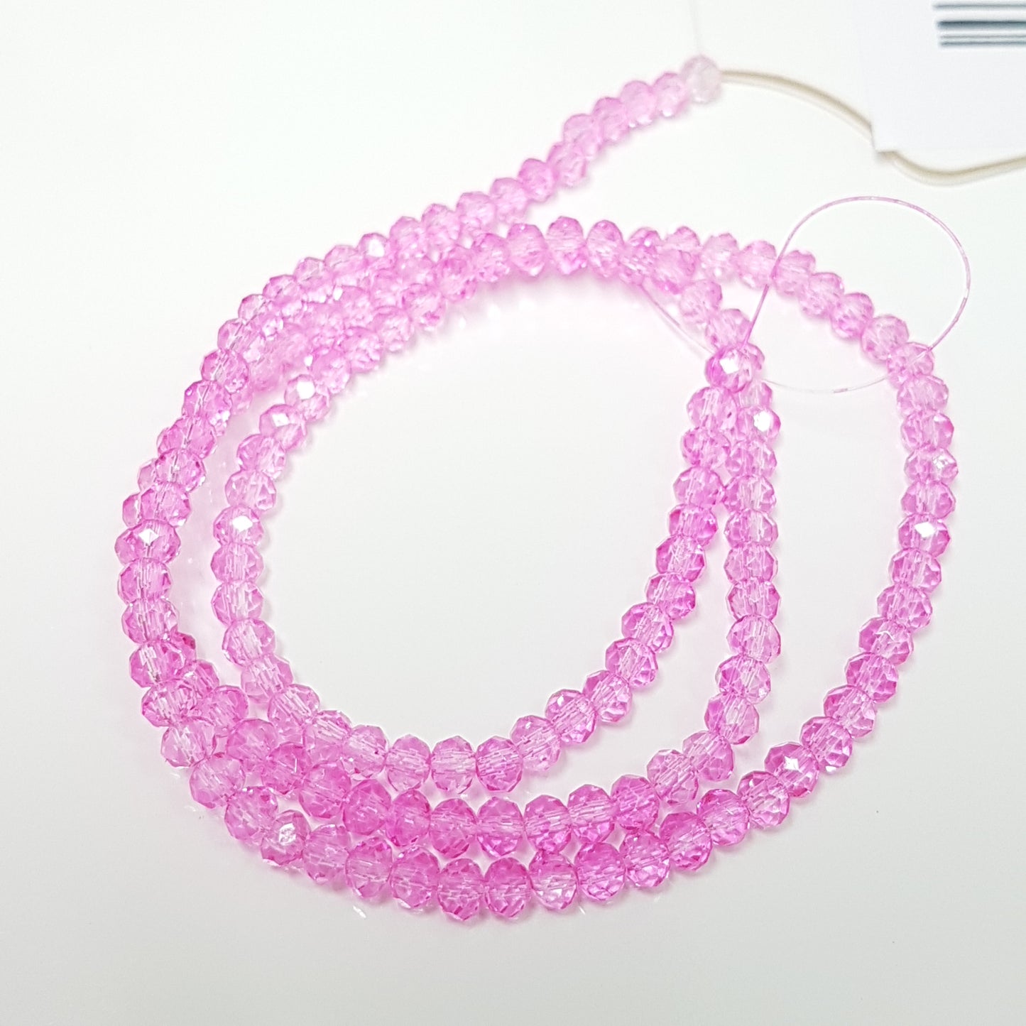 2.5mm Pink Crystal Rondelle Beads