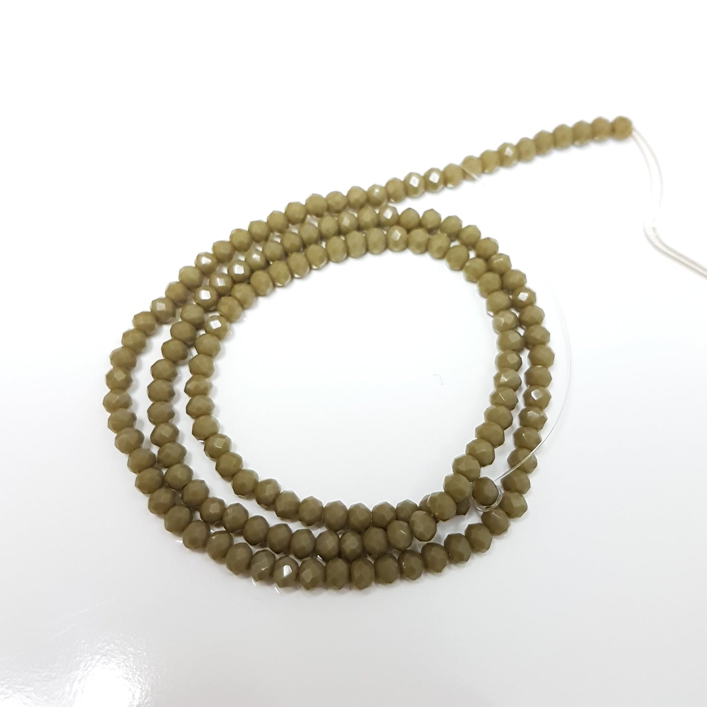 Army Green Crystal Rondelle Beads