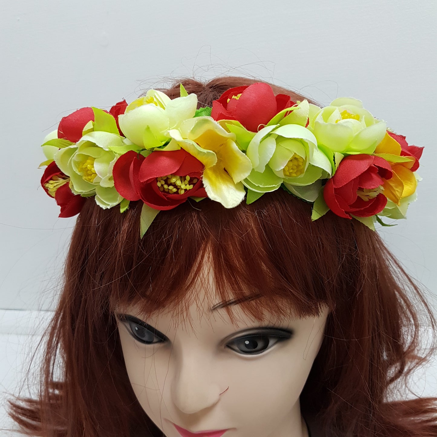 Red and Yellow Floral Hair Crown