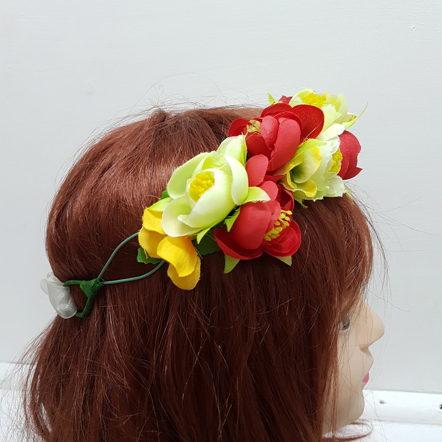 Red and Yellow Floral Hair Crown