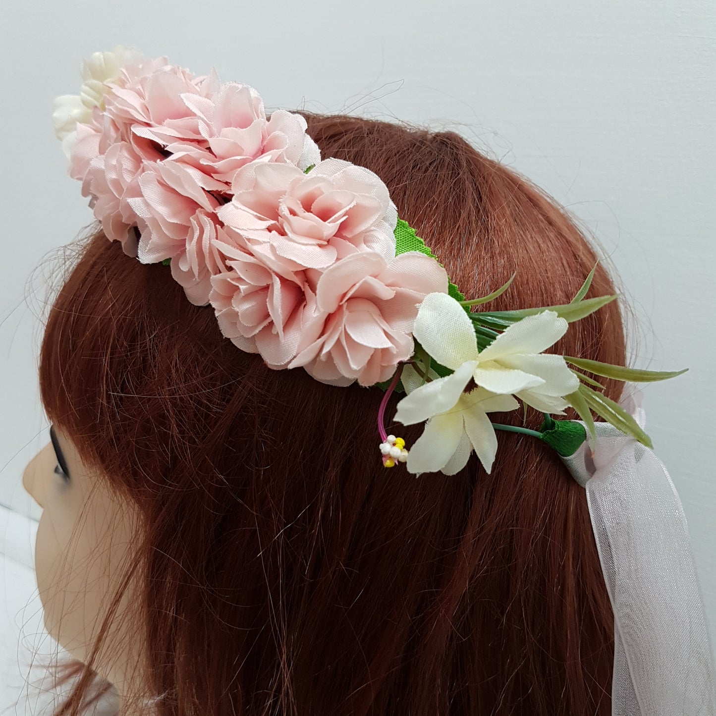 Pink Floral Hair Crown