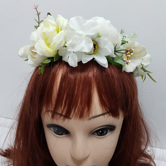 White Floral Hair Crown