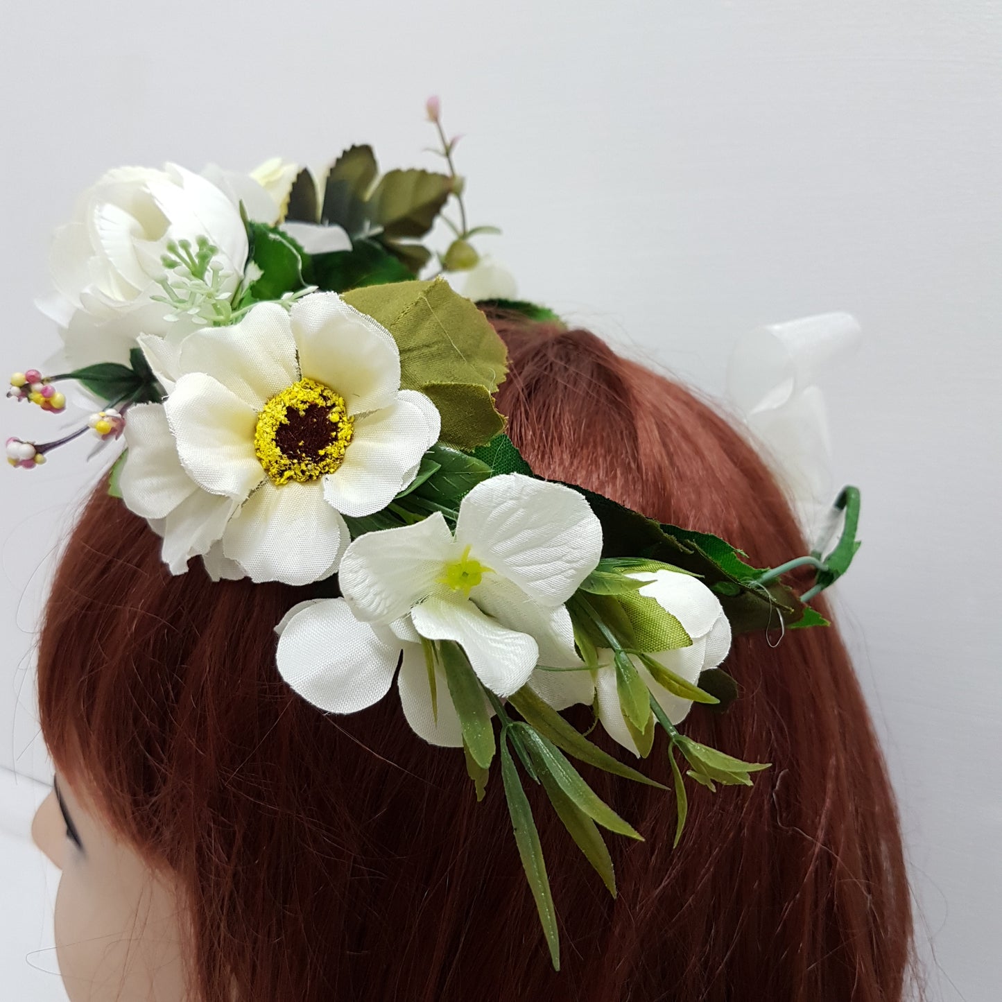 White Floral Hair Crown