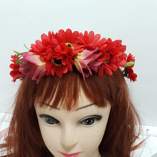 Red Floral Hair Crown