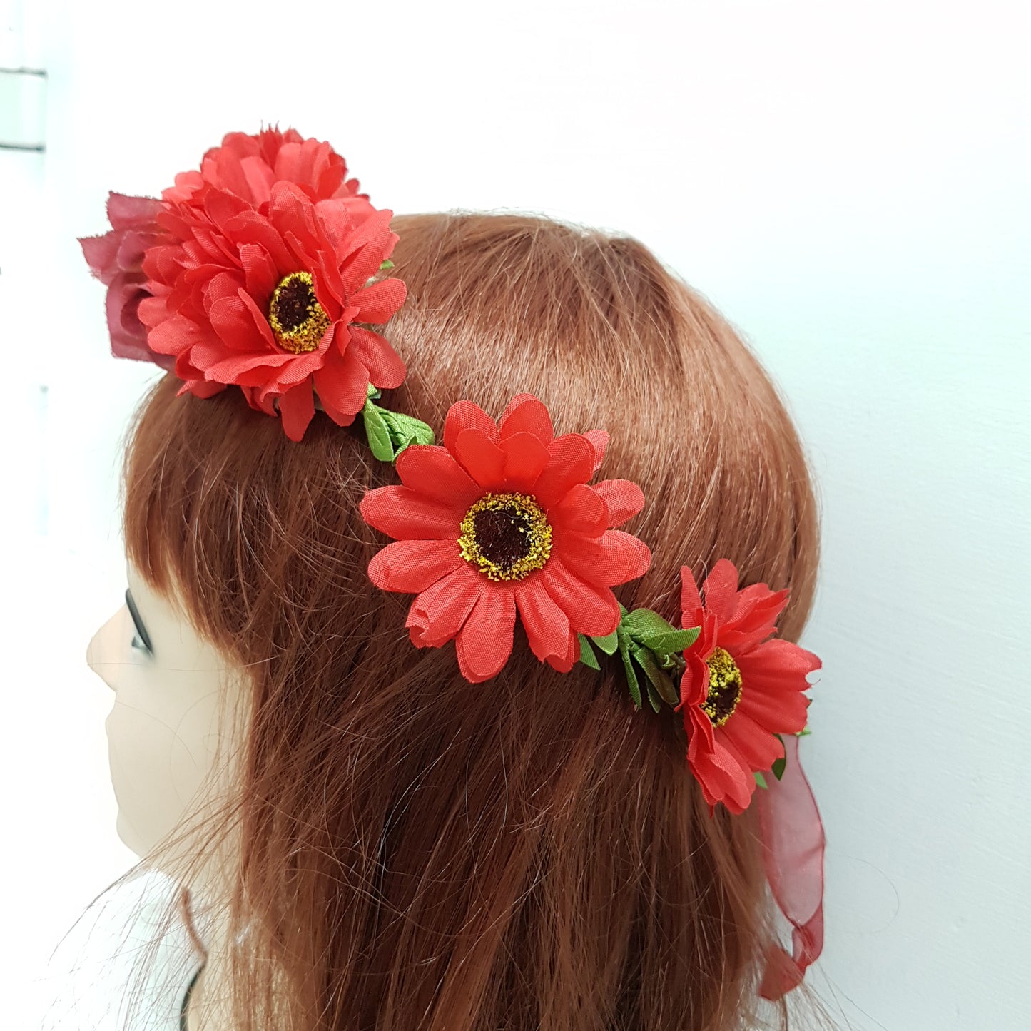 Red Floral Hair Crown