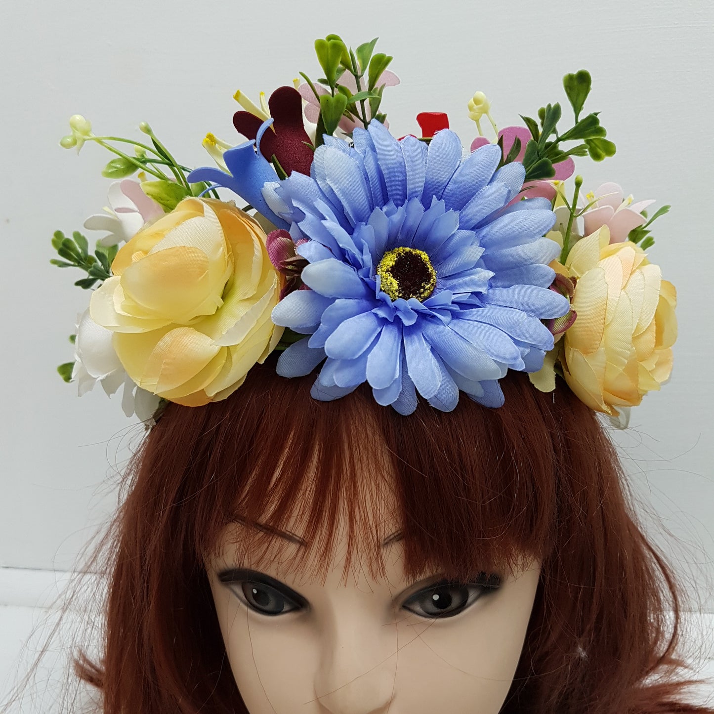 Blue Statement Floral Hair Crown