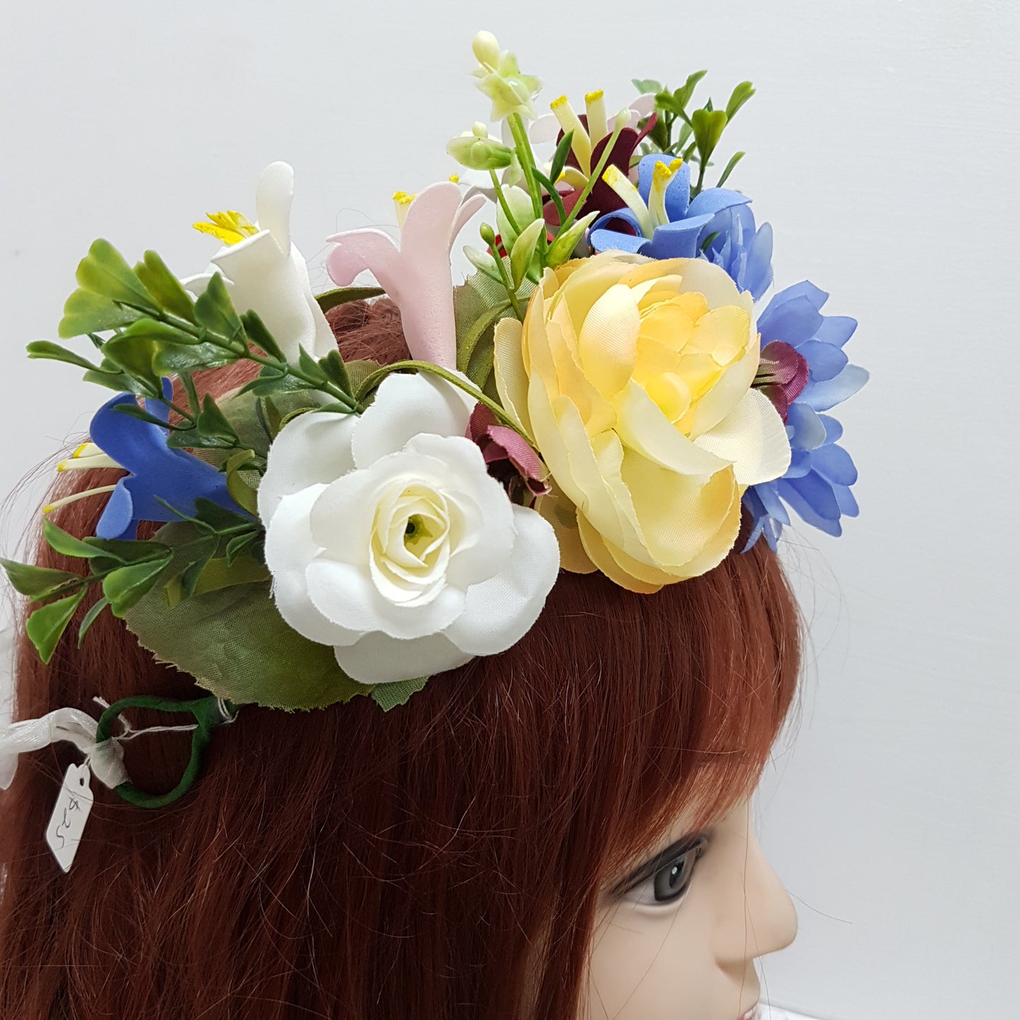Blue Statement Floral Hair Crown