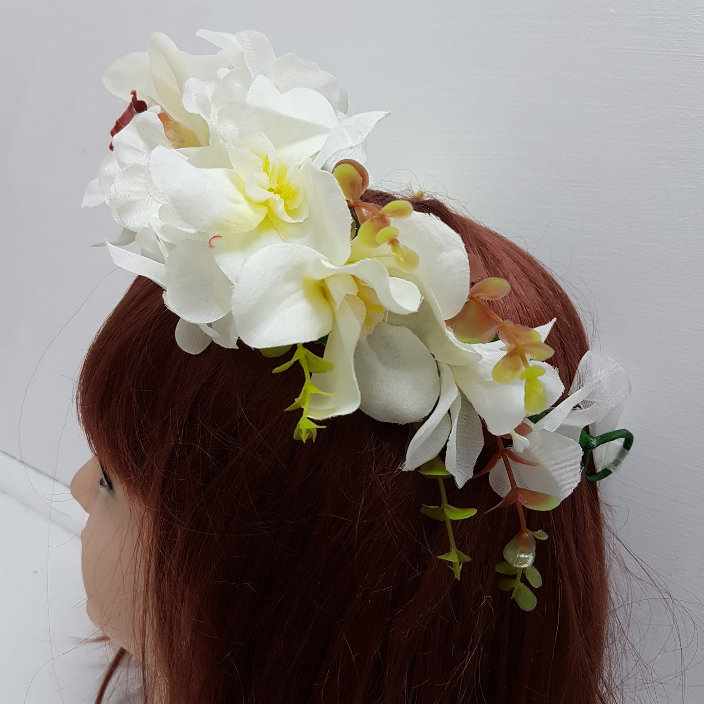 White Statement Floral Hair Crown