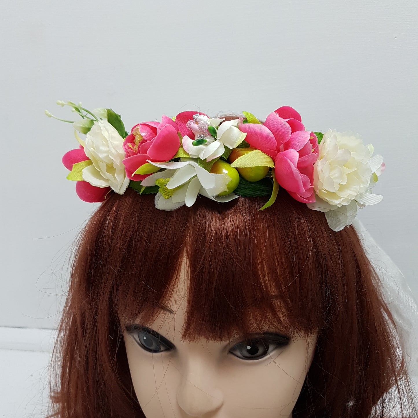 Hot Pink Floral Hair Crown