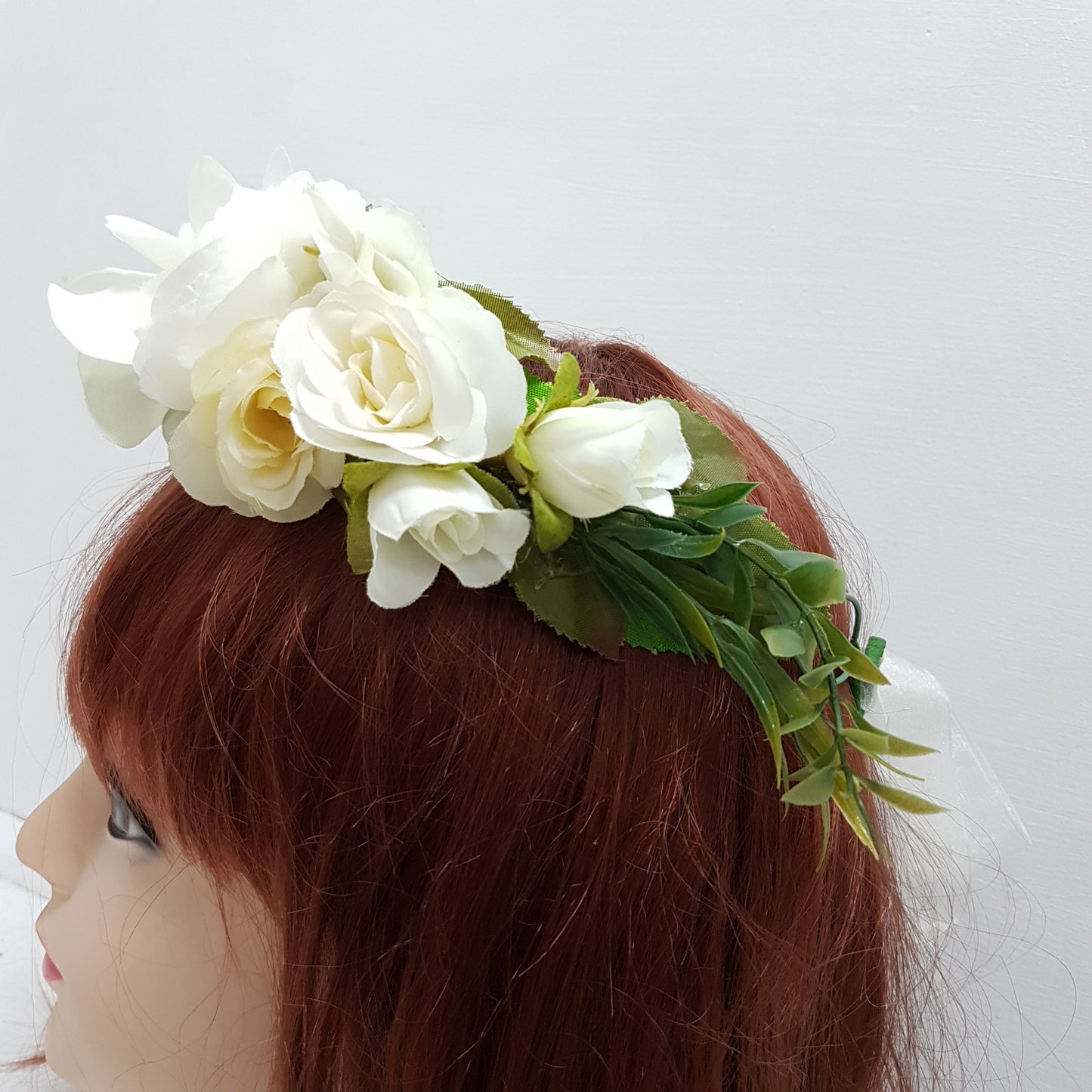 White Mixed Floral Hair Crown