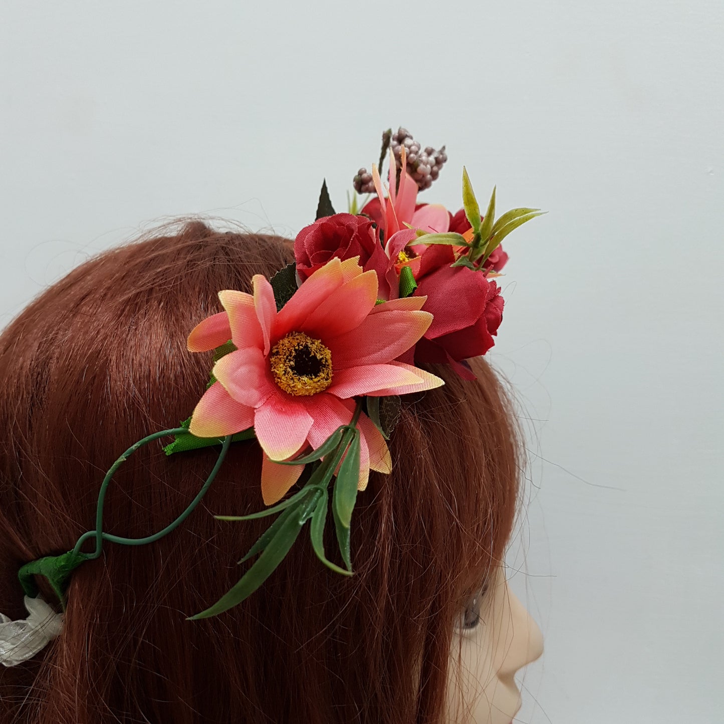 Red Roses Floral Hair Crown