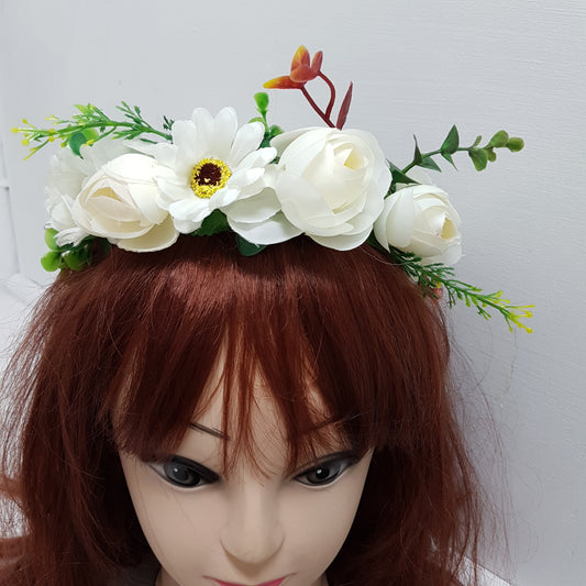 White Floral Hair Crown