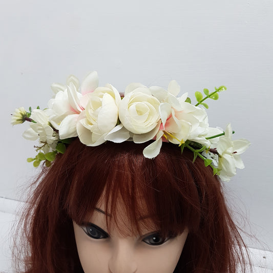 Off White Floral Hair Crown