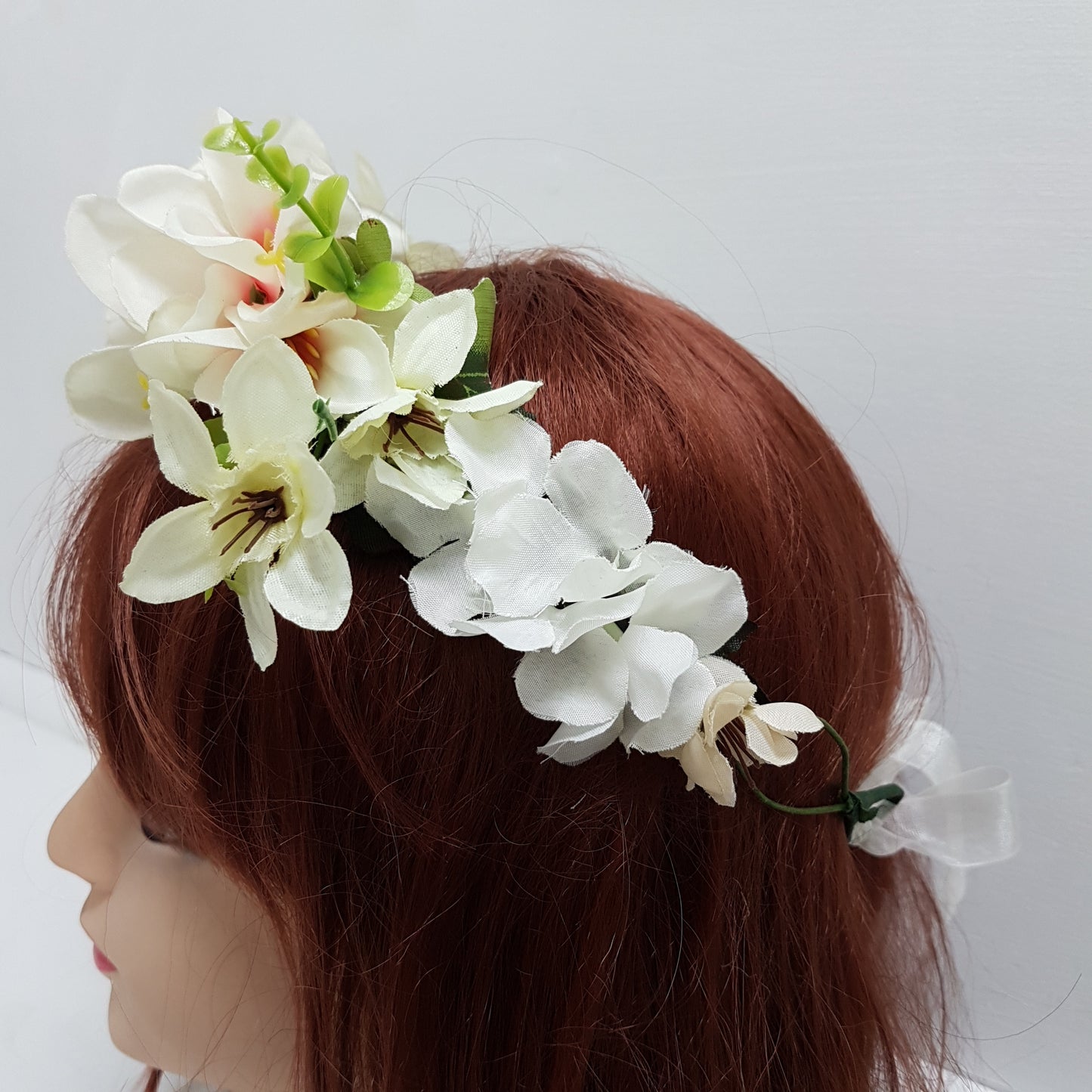 Off White Floral Hair Crown