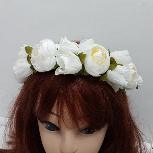 White Floral Hair Crown