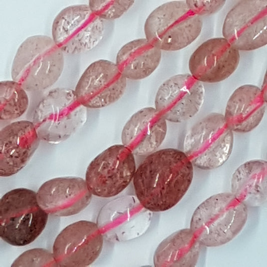 Strawberry Quartz Gemstone Nugget Beads