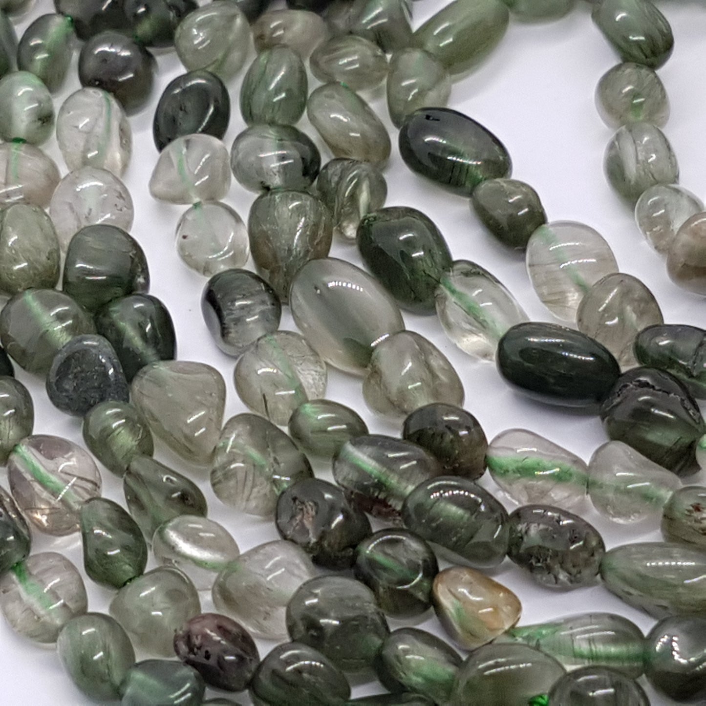 Moss Agate Gemstone Nugget Beads