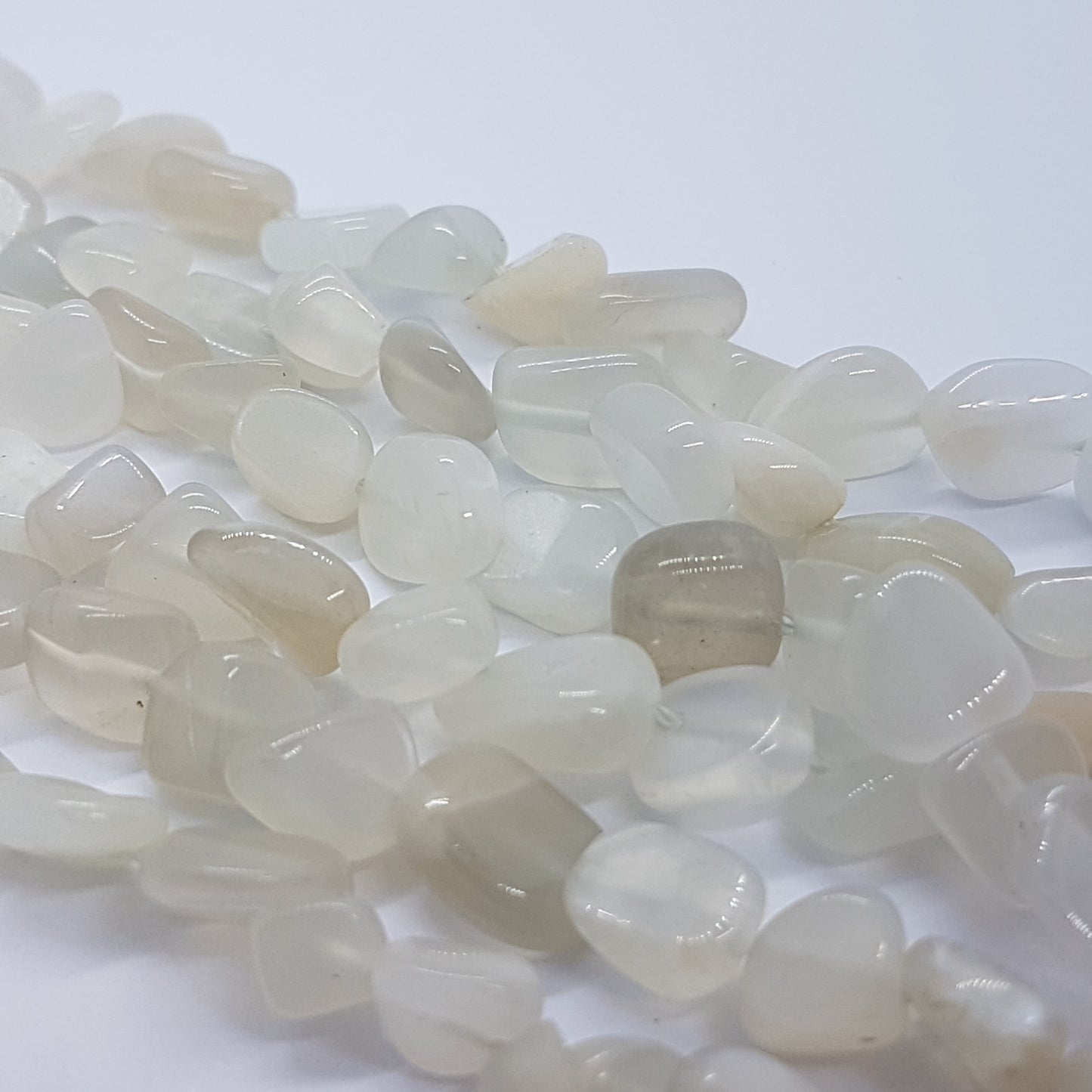 White Moonstone Gemstone Nugget Beads