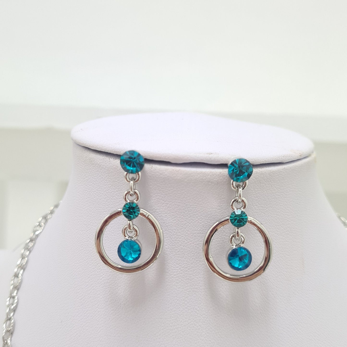 Blue Rhinestone Necklace Set