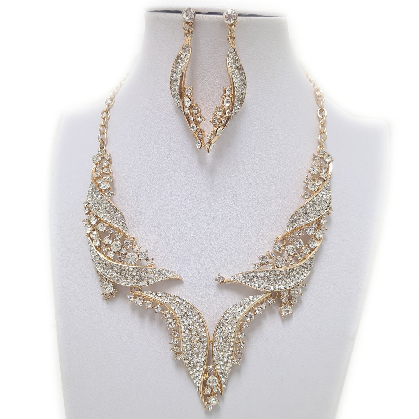 Diamante Rhinestone Necklace Set