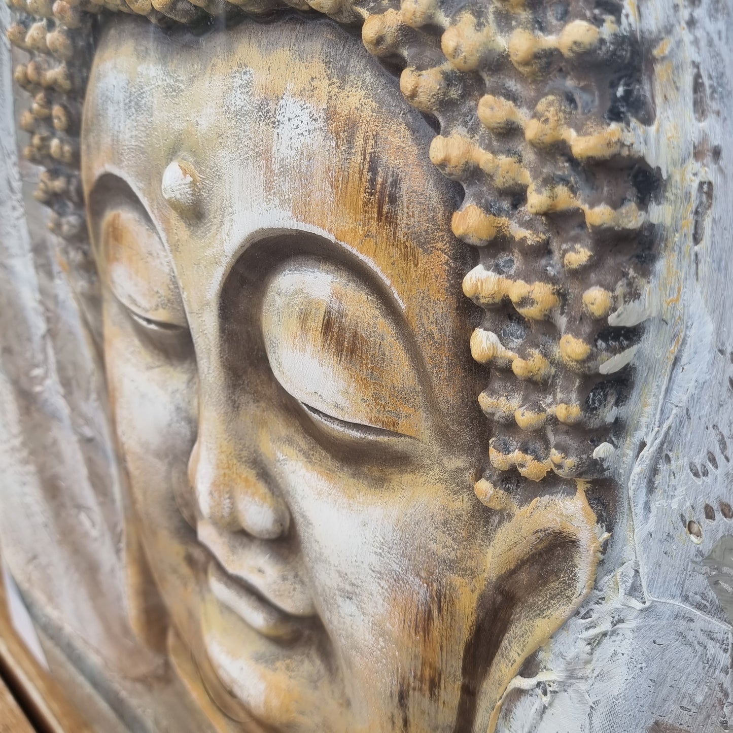 3D Buddha Oil Painting -Golden Halo