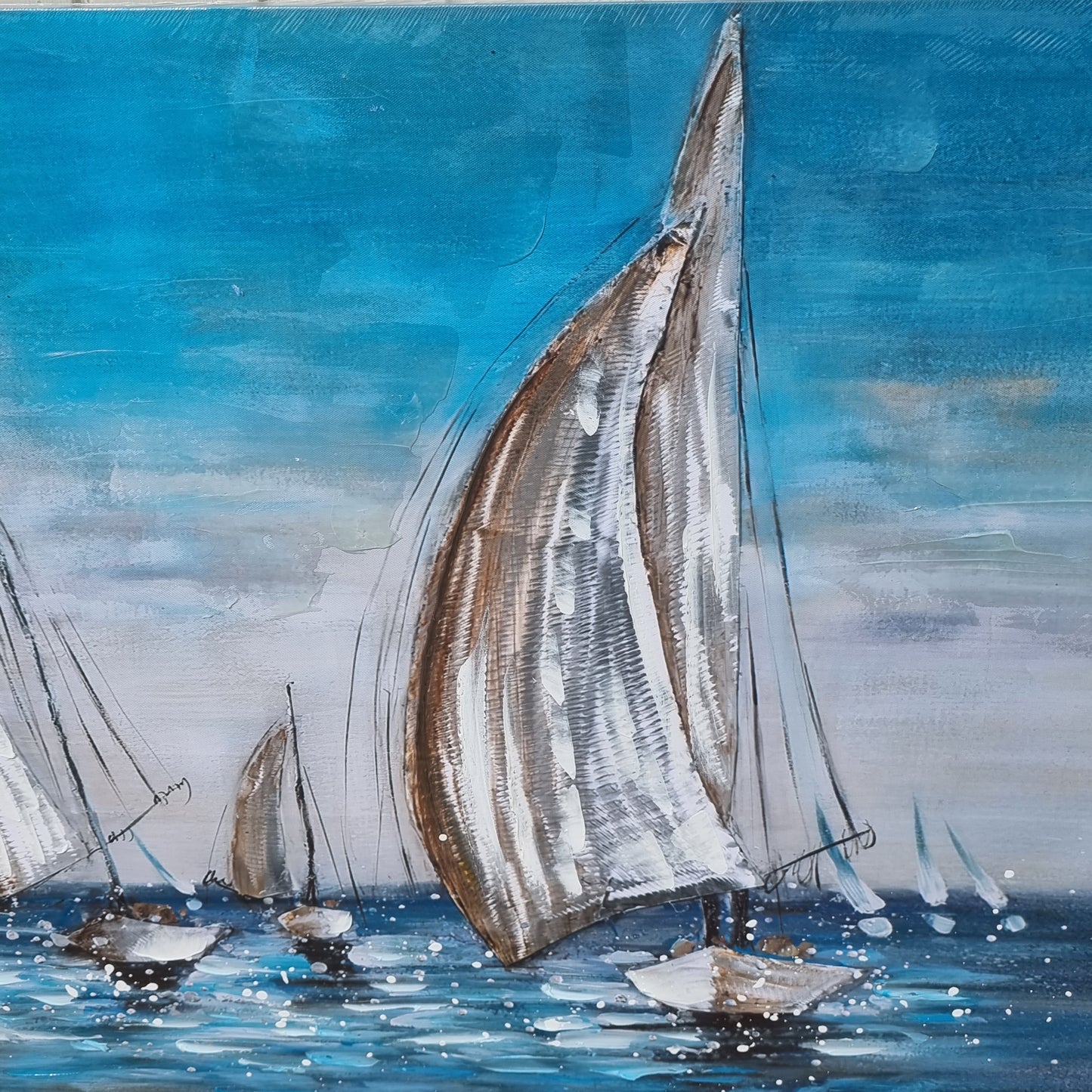 Oil Canvas Painting - Sailing