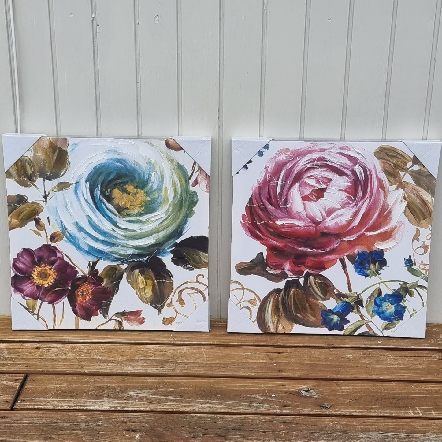Set of 2 - Floral Oil Painting
