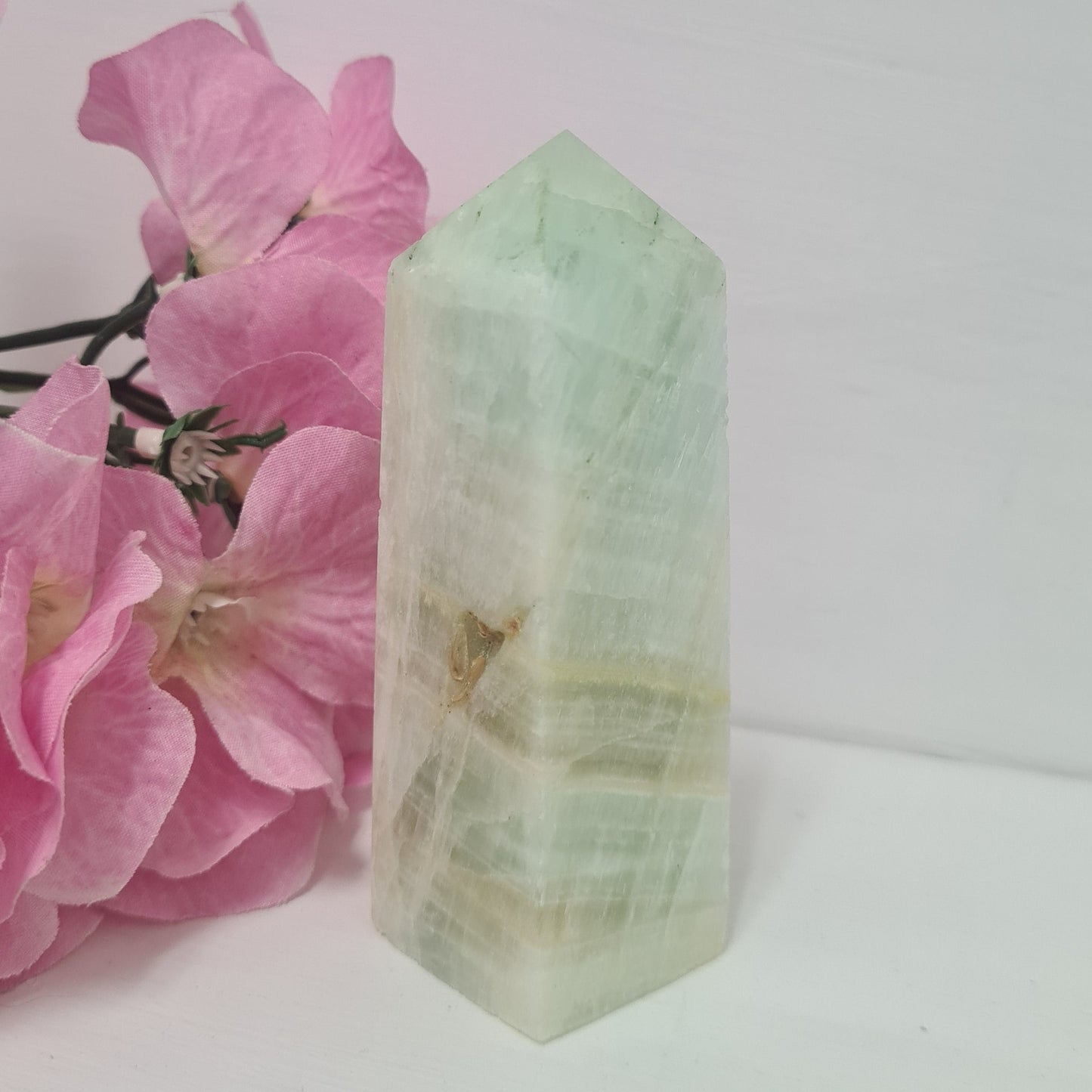 Pistachio Calcite Gemstone Tower
