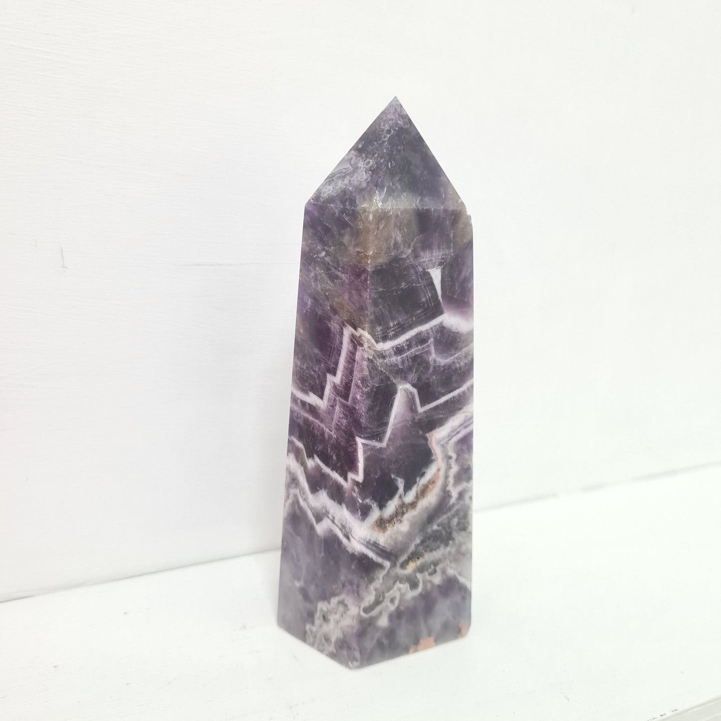 Chevron Amethyst Gemstone Tower