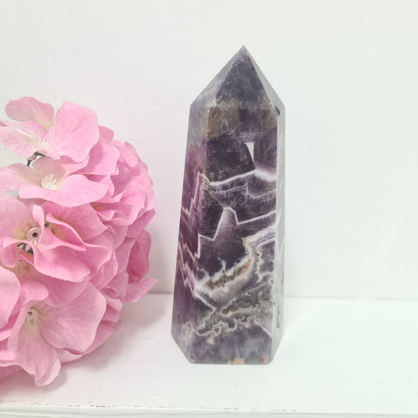 Chevron Amethyst Gemstone Tower