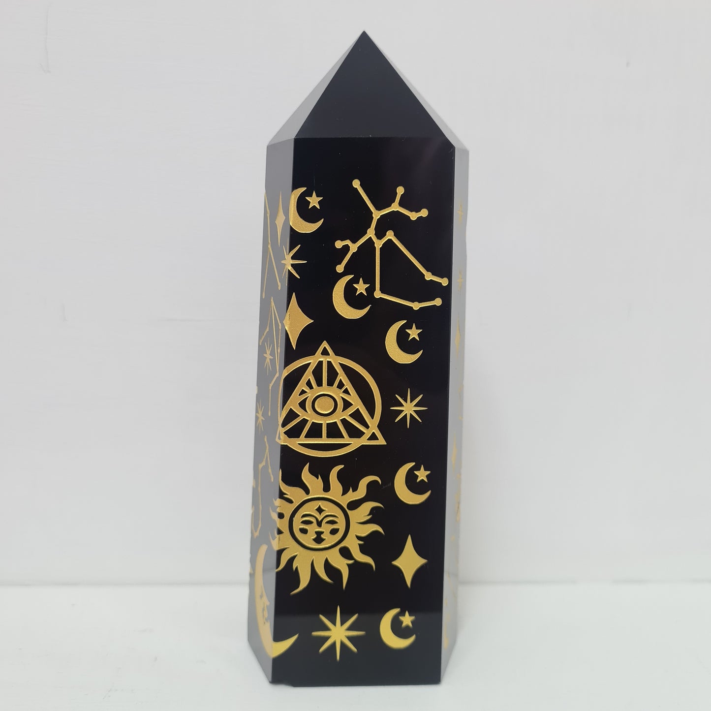 Black Obsidian Tower with Carvings