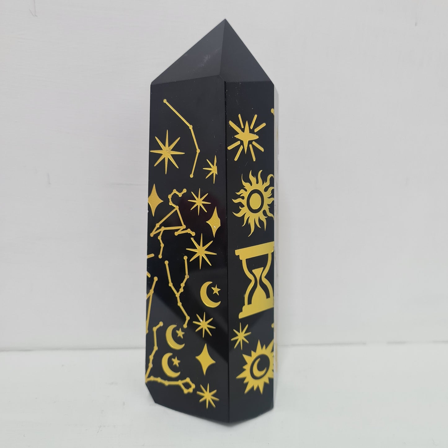 Black Obsidian Tower with Carvings