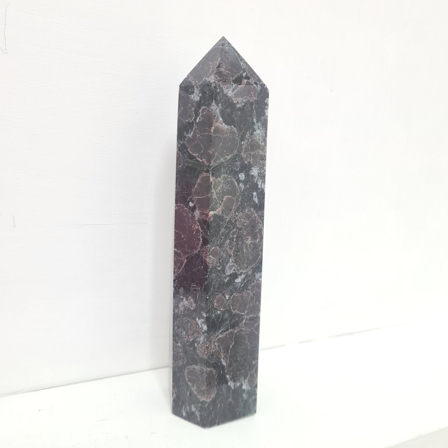 Arfvedsonite with Garnet Gemstone Tower