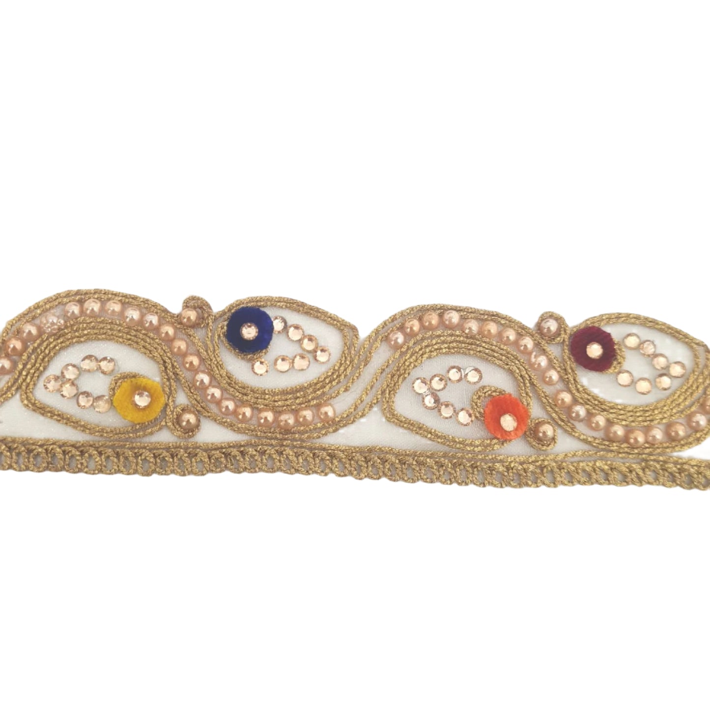 Gold Colourful Rhinestone Trim