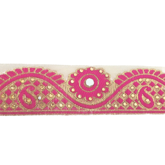 Pink and Gold Rhinestone Trim